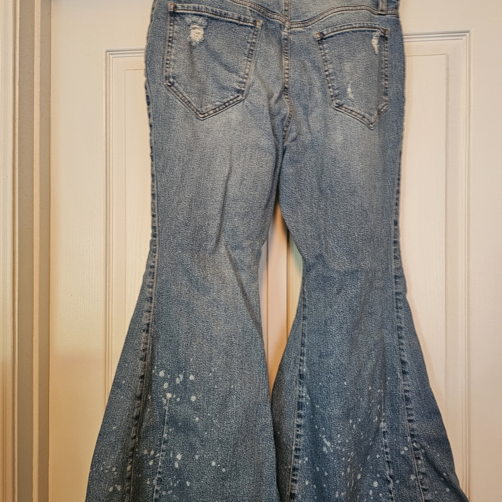 Torrid Blue Distressed Flare Jeans - Picture 5 of 9